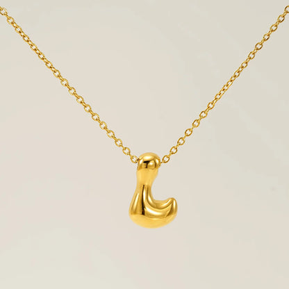 Wholesale Jewelry Basic Classic Style Letter 304 Stainless Steel 18K Gold Plated Plating Pendant Necklace