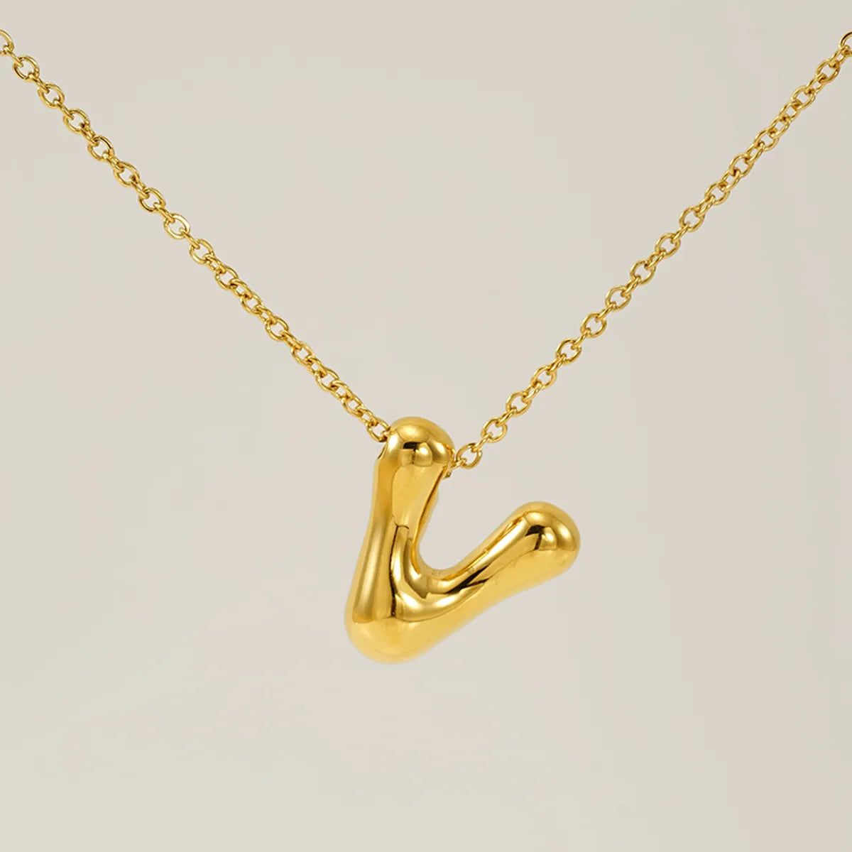 Wholesale Jewelry Basic Classic Style Letter 304 Stainless Steel 18K Gold Plated Plating Pendant Necklace