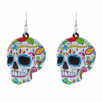 1 Pair Basic Classic Style Skull Arylic Drop Earrings