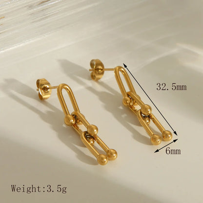 Wholesale Jewelry Basic Classic Style Solid Color 304 Stainless Steel 18K Gold Plated Bracelets Earrings Necklace