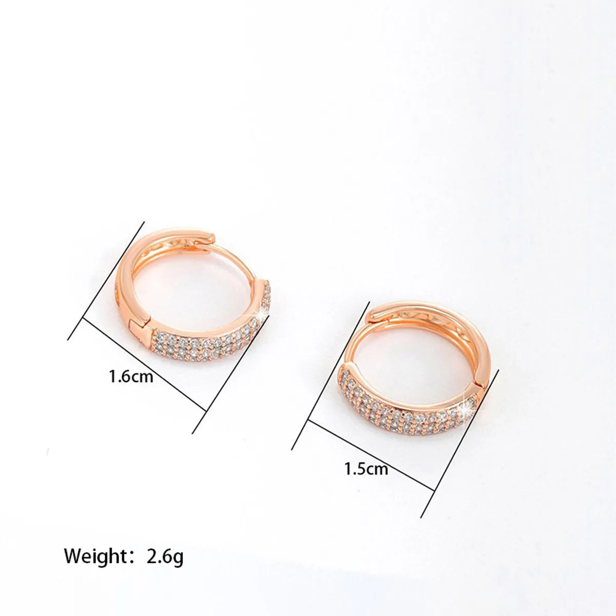 Wholesale Jewelry Basic Xuping Geometric Solid Color Alloy Zircon Plating Inlay Hoop Earrings