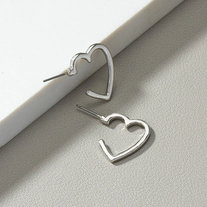 Wholesale Jewelry Basic Heart Shape Alloy Plating Ear Studs