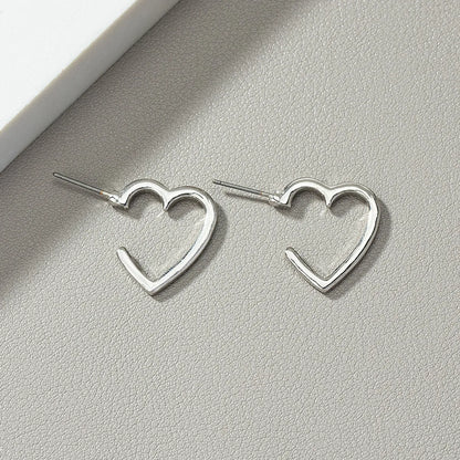 Wholesale Jewelry Basic Heart Shape Alloy Plating Ear Studs