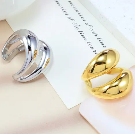 Wholesale Jewelry Basic Irregular 304 Stainless Steel Open Rings