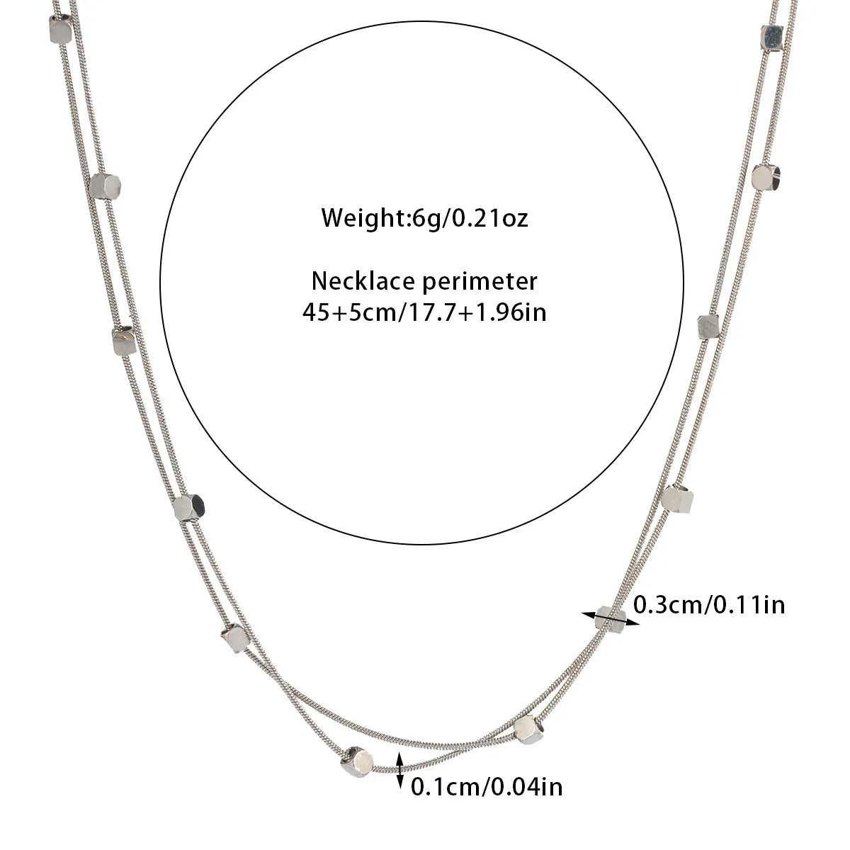 Wholesale Jewelry Basic Lady Classic Style Geometric Titanium Steel Plating Double Layer Necklaces