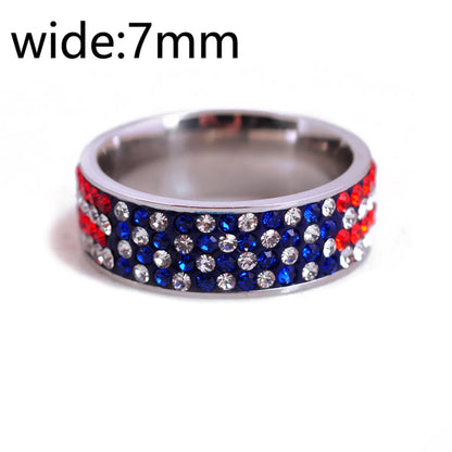 Wholesale Jewelry Basic Modern Style Classic Style Geometric 201 Stainless Steel Rhinestones Inlay Rings