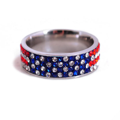 Wholesale Jewelry Basic Modern Style Classic Style Geometric 201 Stainless Steel Rhinestones Inlay Rings