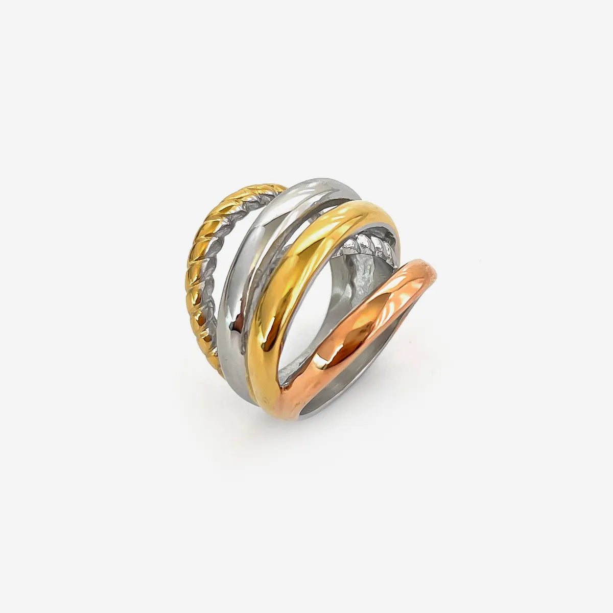 Wholesale Jewelry Basic Modern Style Classic Style Geometric 316L Stainless Steel  18K Gold Plated Irregular Rings