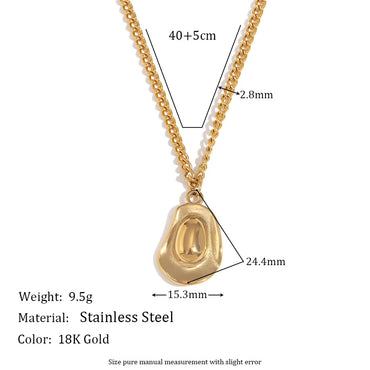 Wholesale Jewelry Basic Modern Style Classic Style Geometric Avocado 304 Stainless Steel Plating Pendant Necklace