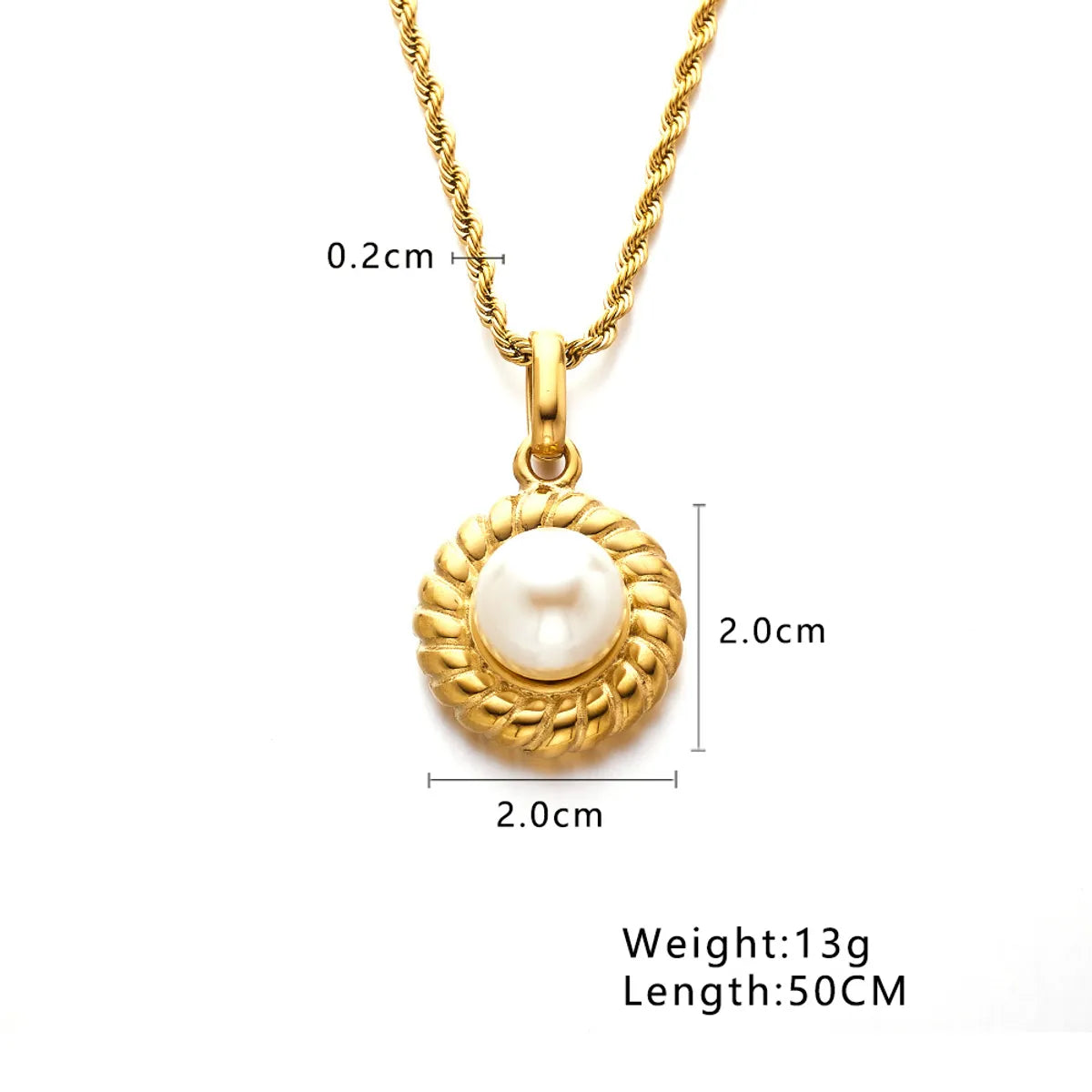 Wholesale Jewelry Basic Modern Style Classic Style Geometric Titanium Steel Artificial Pearls Plating Inlay Double Layer Necklaces Pendant Necklace