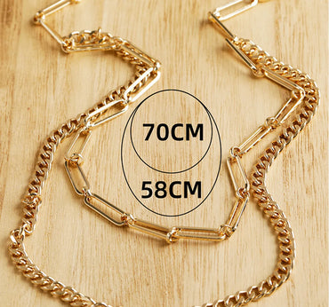 Wholesale Jewelry Basic Modern Style Classic Style Geometric Titanium Steel Plating Double Layer Necklaces