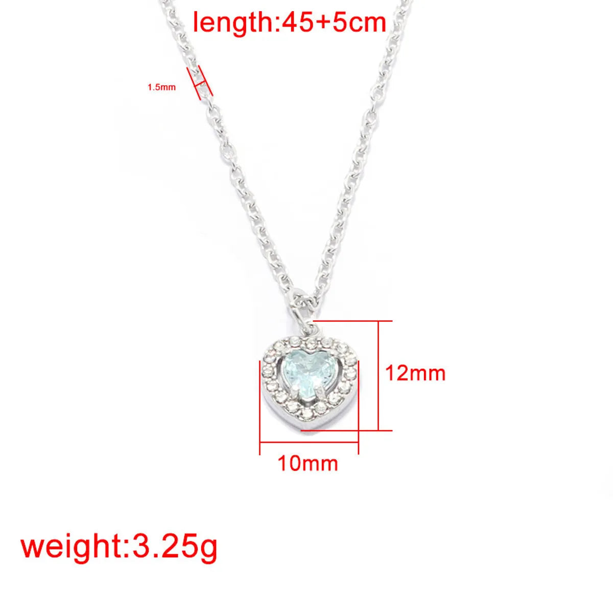 Wholesale Jewelry Basic Modern Style Classic Style Heart Shape Titanium Steel Zircon Plating Inlay Pendant Necklace