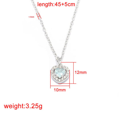 Wholesale Jewelry Basic Modern Style Classic Style Heart Shape Titanium Steel Zircon Plating Inlay Pendant Necklace