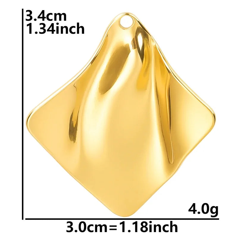 Wholesale Jewelry Basic Modern Style Classic Style Irregular Waves 304 Stainless Steel 18K Gold Plated Plating Pendant Necklace