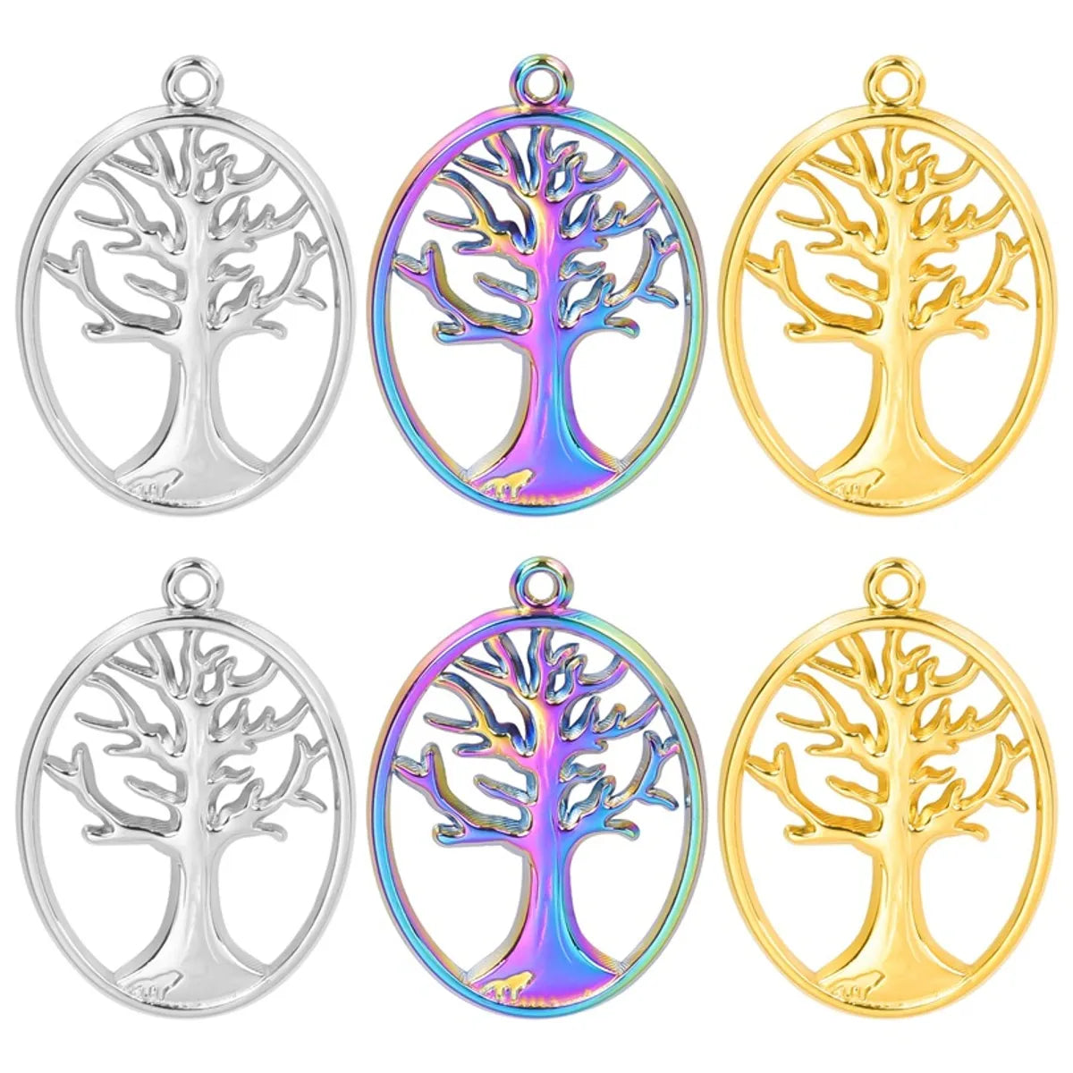 Wholesale Jewelry Basic Modern Style Classic Style Life Tree 304 Stainless Steel 18K Gold Plated Plating Pendant Necklace