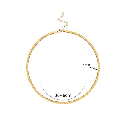 Wholesale Jewelry Basic Modern Style Classic Style Solid Color 304 Stainless Steel 18K Gold Plated Necklace