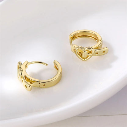 1 Pair Basic Retro Geometric Solid Color Plating Copper Alloy Brass Hoop Earrings