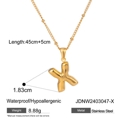 Wholesale Jewelry Basic Simple Style Classic Style Letter 304 Stainless Steel 18K Gold Plated Plating Pendant Necklace