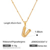 Wholesale Jewelry Basic Simple Style Classic Style Letter 304 Stainless Steel 18K Gold Plated Plating Pendant Necklace