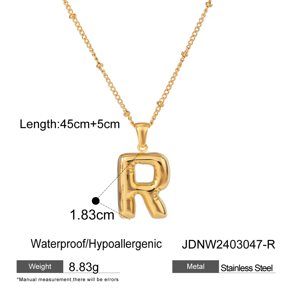 Wholesale Jewelry Basic Simple Style Classic Style Letter 304 Stainless Steel 18K Gold Plated Plating Pendant Necklace