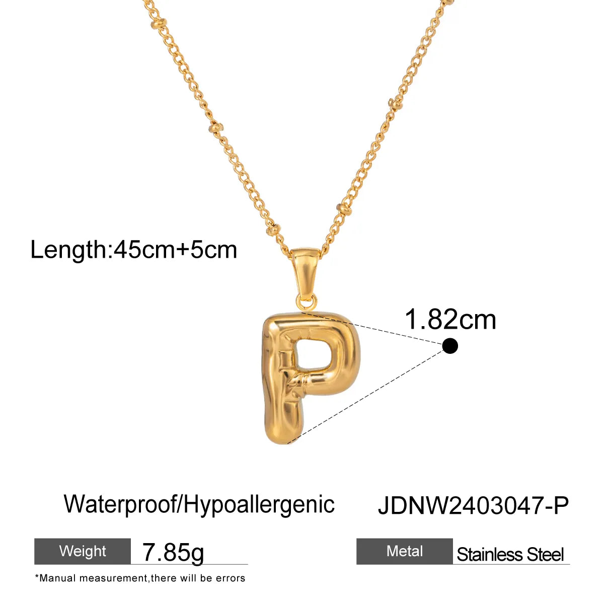 Wholesale Jewelry Basic Simple Style Classic Style Letter 304 Stainless Steel 18K Gold Plated Plating Pendant Necklace