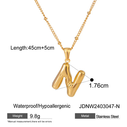 Wholesale Jewelry Basic Simple Style Classic Style Letter 304 Stainless Steel 18K Gold Plated Plating Pendant Necklace