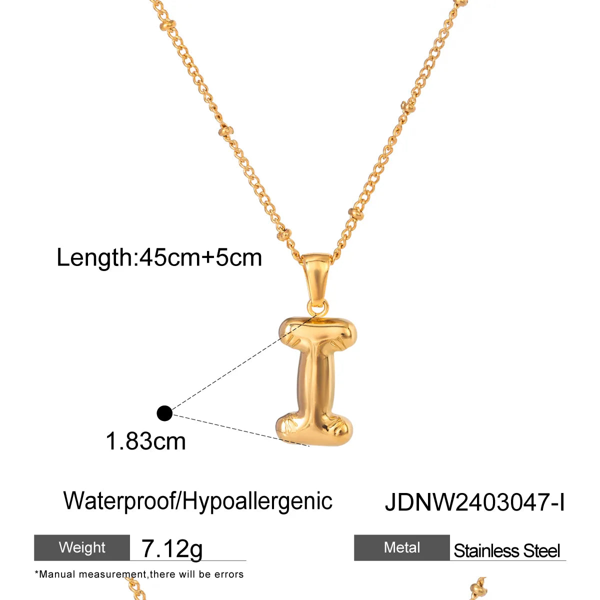 Wholesale Jewelry Basic Simple Style Classic Style Letter 304 Stainless Steel 18K Gold Plated Plating Pendant Necklace