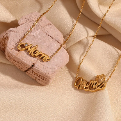 Wholesale Jewelry Basic Simple Style Classic Style Letter 304 Stainless Steel 18K Gold Plated Plating Pendant Necklace