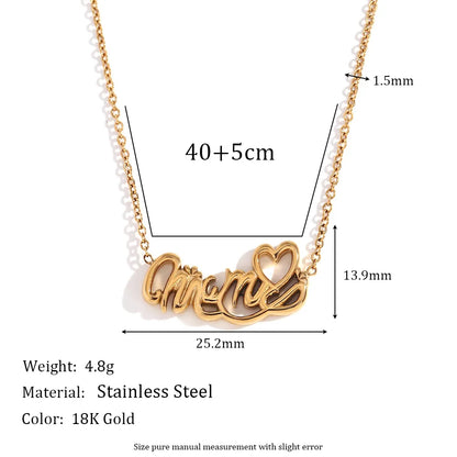 Wholesale Jewelry Basic Simple Style Classic Style Letter 304 Stainless Steel 18K Gold Plated Plating Pendant Necklace