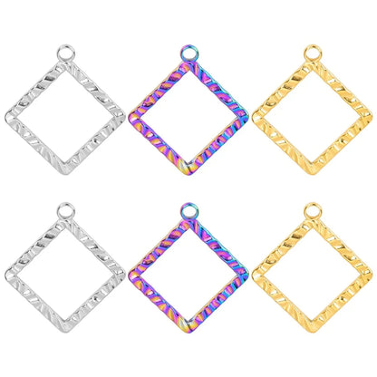 Wholesale Jewelry Basic Simple Style Classic Style Square 304 Stainless Steel 18K Gold Plated Plating Pendant Necklace