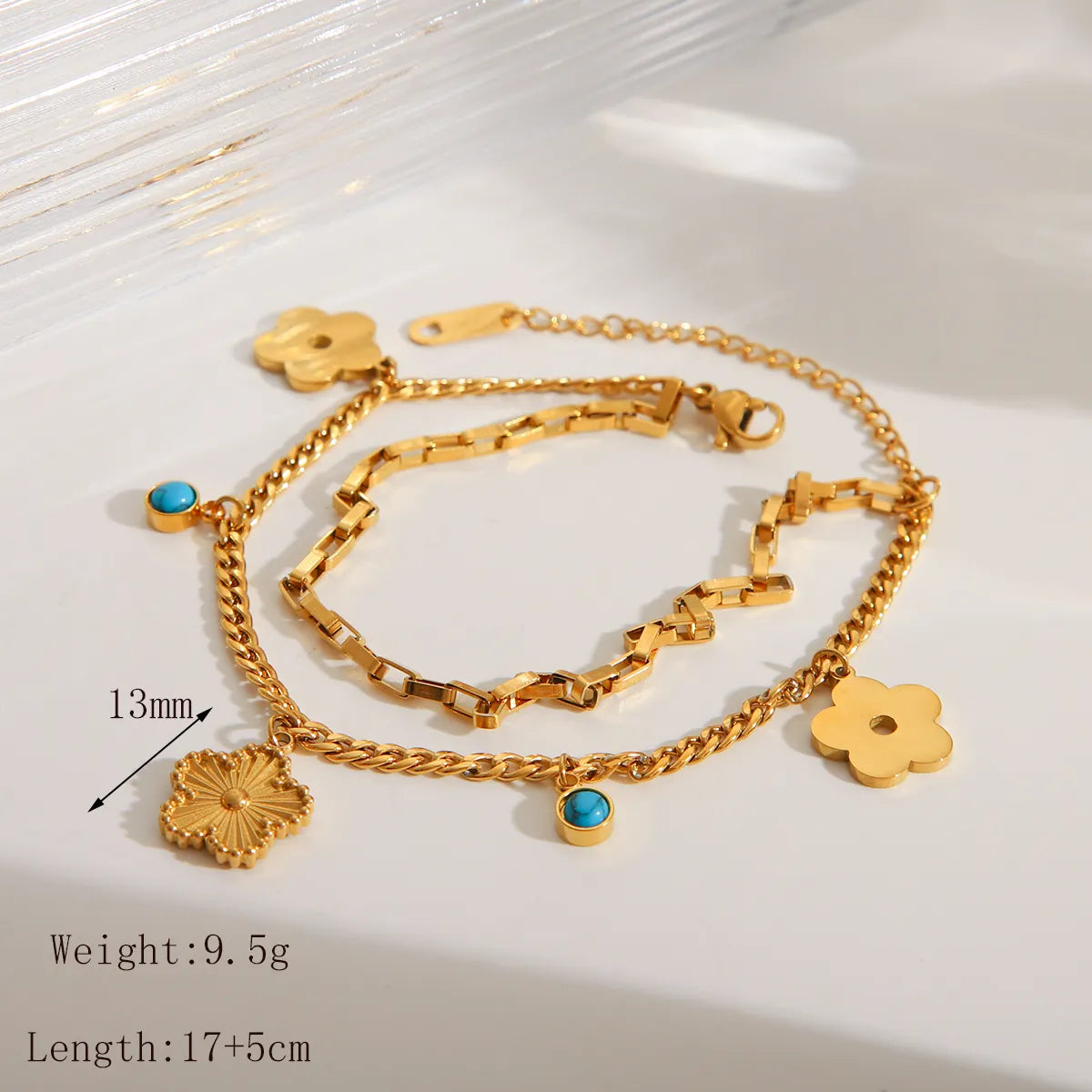 Wholesale Jewelry Basic Simple Style Commute Geometric Star Flower 304 Stainless Steel 18K Gold Plated Bracelets Necklace