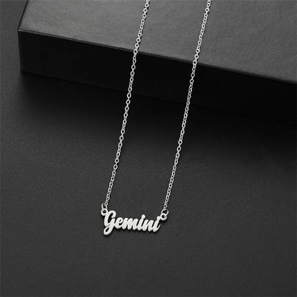 Wholesale Jewelry Basic Simple Style Commute Letter Constellation 201 Stainless Steel 18K Gold Plated Pendant Necklace