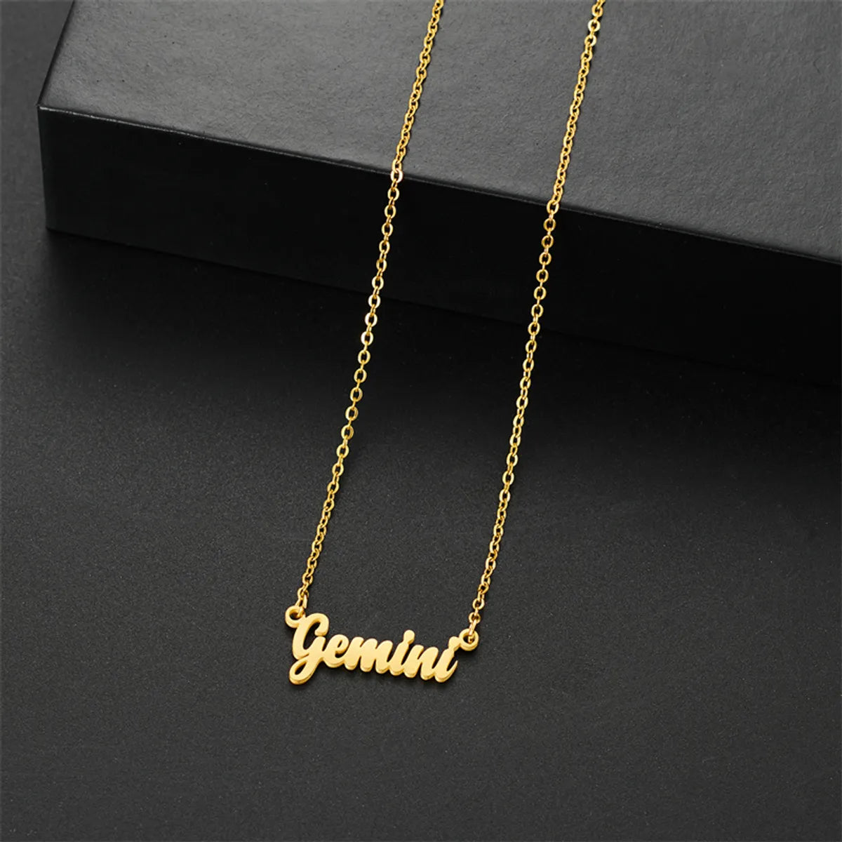 Wholesale Jewelry Basic Simple Style Commute Letter Constellation 201 Stainless Steel 18K Gold Plated Pendant Necklace