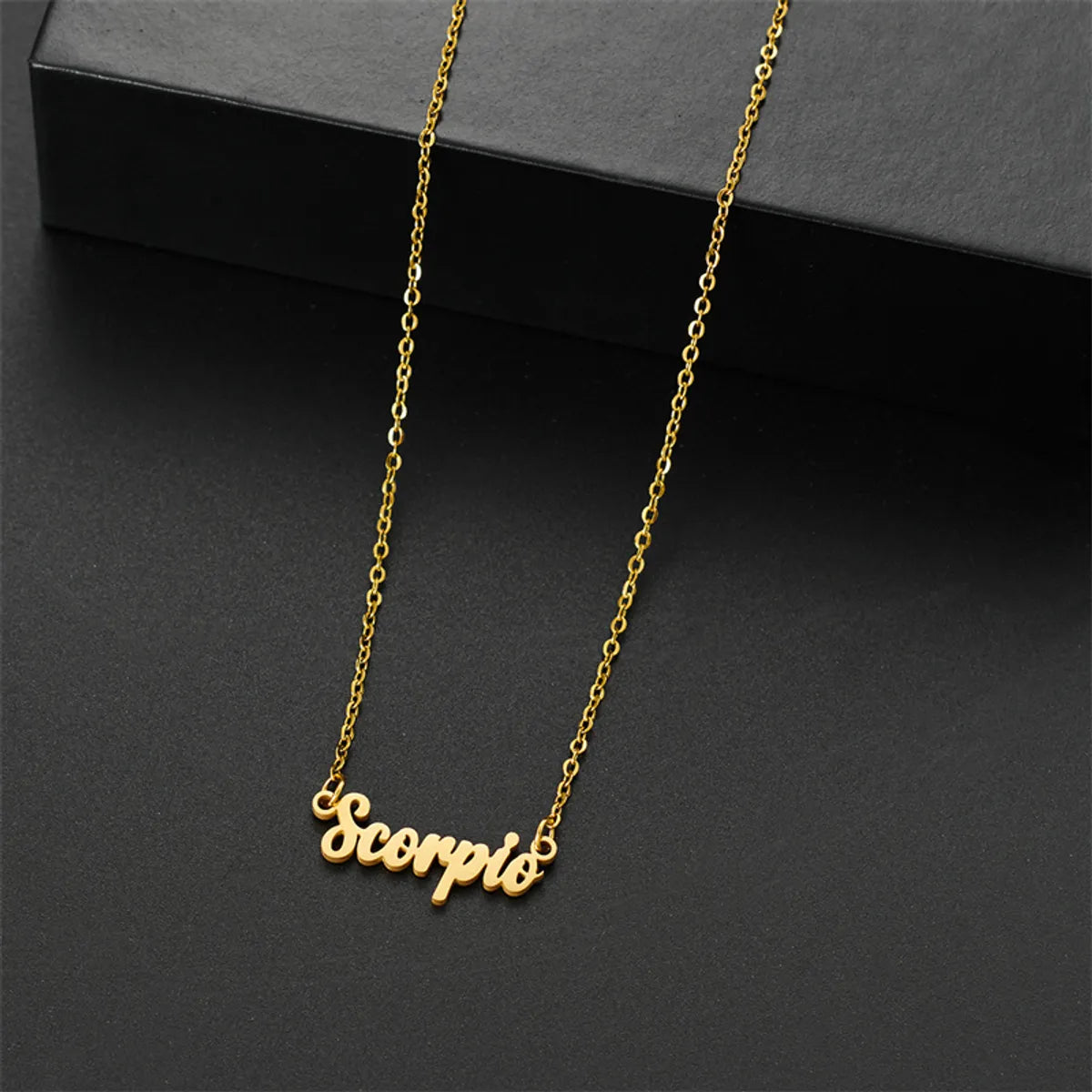 Wholesale Jewelry Basic Simple Style Commute Letter Constellation 201 Stainless Steel 18K Gold Plated Pendant Necklace