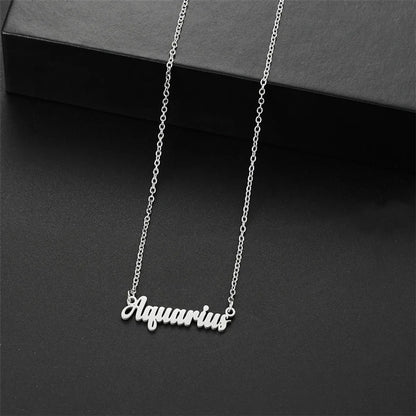 Wholesale Jewelry Basic Simple Style Commute Letter Constellation 201 Stainless Steel 18K Gold Plated Pendant Necklace