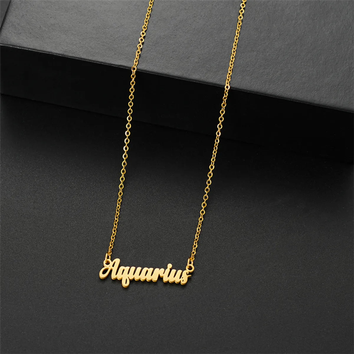 Wholesale Jewelry Basic Simple Style Commute Letter Constellation 201 Stainless Steel 18K Gold Plated Pendant Necklace