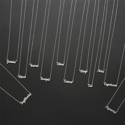 Wholesale Jewelry Basic Simple Style Commute Letter Constellation 201 Stainless Steel 18K Gold Plated Pendant Necklace