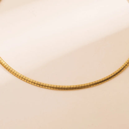 Wholesale Jewelry Basic Simple Style Solid Color 304 Stainless Steel 18K Gold Plated Choker