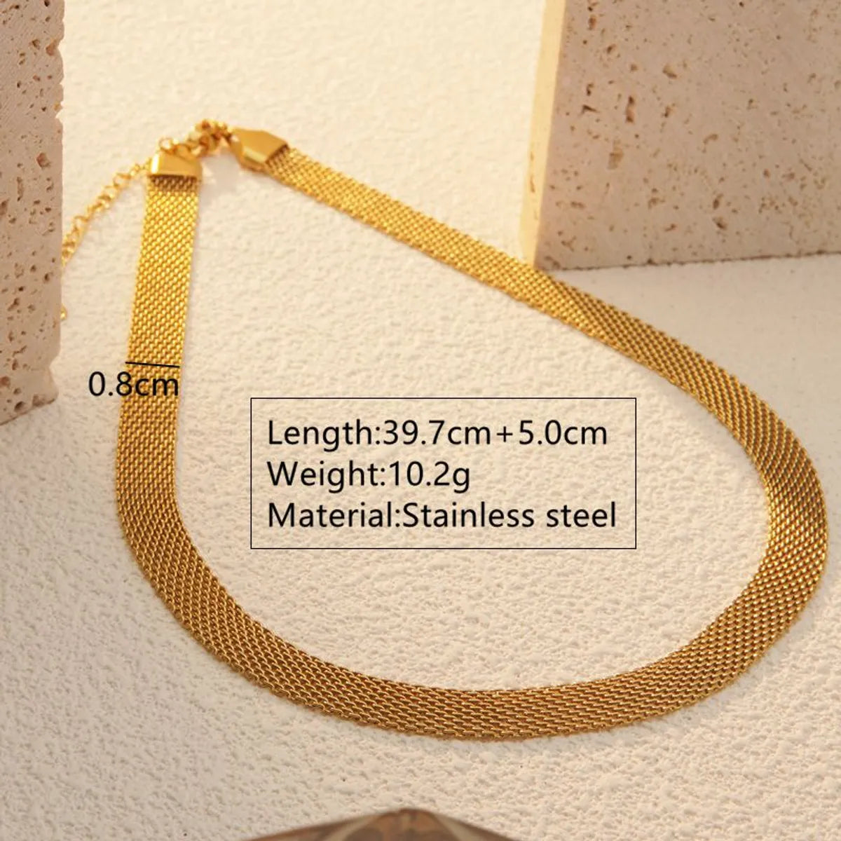 Wholesale Jewelry Basic Solid Color 304 Stainless Steel 18K Gold Plated Plating Bracelets Necklace Jewelry Set