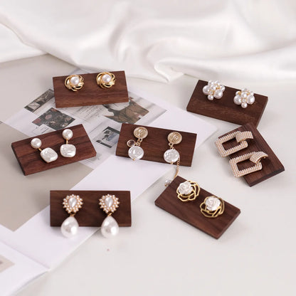 Wholesale Jewelry Basic Square Solid Wood Jewelry Rack