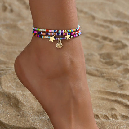 Wholesale Jewelry Basic Star Seed Bead Anklet