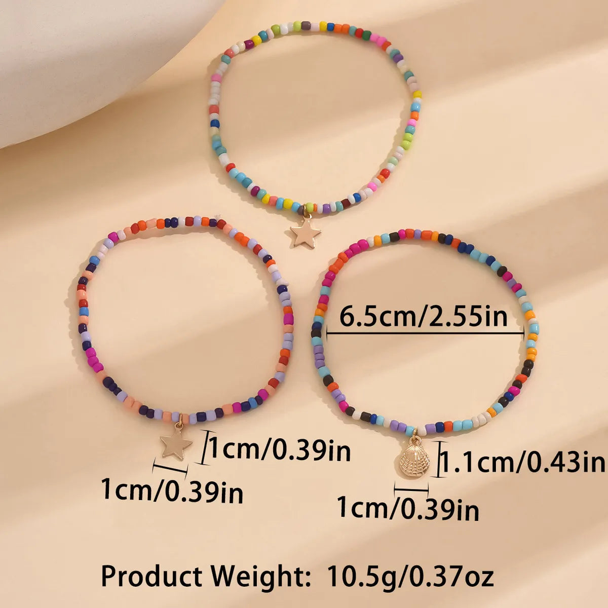 Wholesale Jewelry Basic Star Seed Bead Anklet