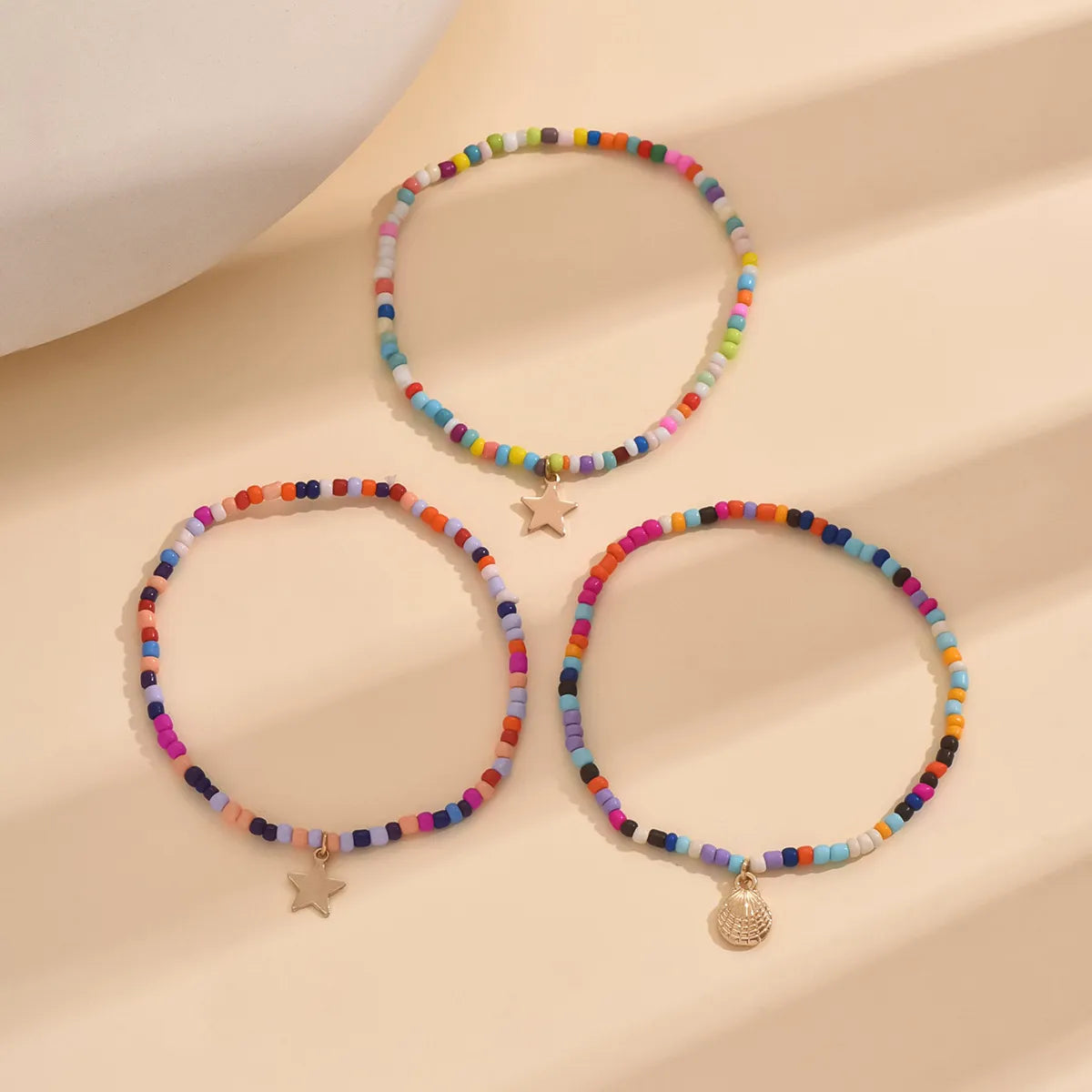 Wholesale Jewelry Basic Star Seed Bead Anklet