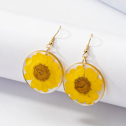 1 Pair Beach Commute Flower Arylic Drop Earrings