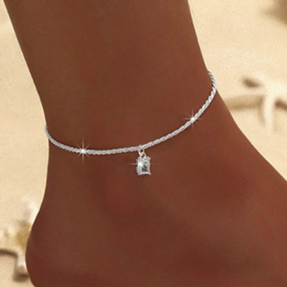 Wholesale Jewelry Beach Simple Style Cross Alloy Copper Anklet