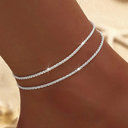 Wholesale Jewelry Beach Simple Style Cross Alloy Copper Anklet