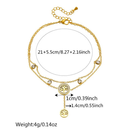 Wholesale Jewelry Beach Solid Color 304 Stainless Steel Rhinestones 18K Gold Plated Plating Inlay Anklet