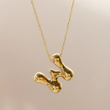 Wholesale Jewelry Beach Sweet Commute Letter 304 Stainless Steel 18K Gold Plated Chain Pendant Necklace