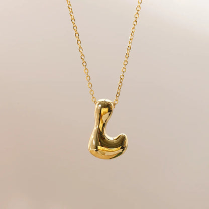 Wholesale Jewelry Beach Sweet Commute Letter 304 Stainless Steel 18K Gold Plated Chain Pendant Necklace