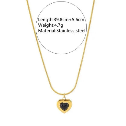 Wholesale Jewelry Beach Tropical Streetwear Heart Shape 304 Stainless Steel 18K Gold Plated Jewelry Set